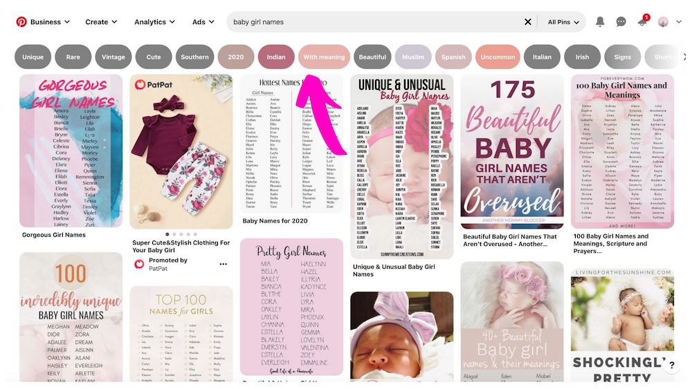 Pinterest SEO searching for keywords 