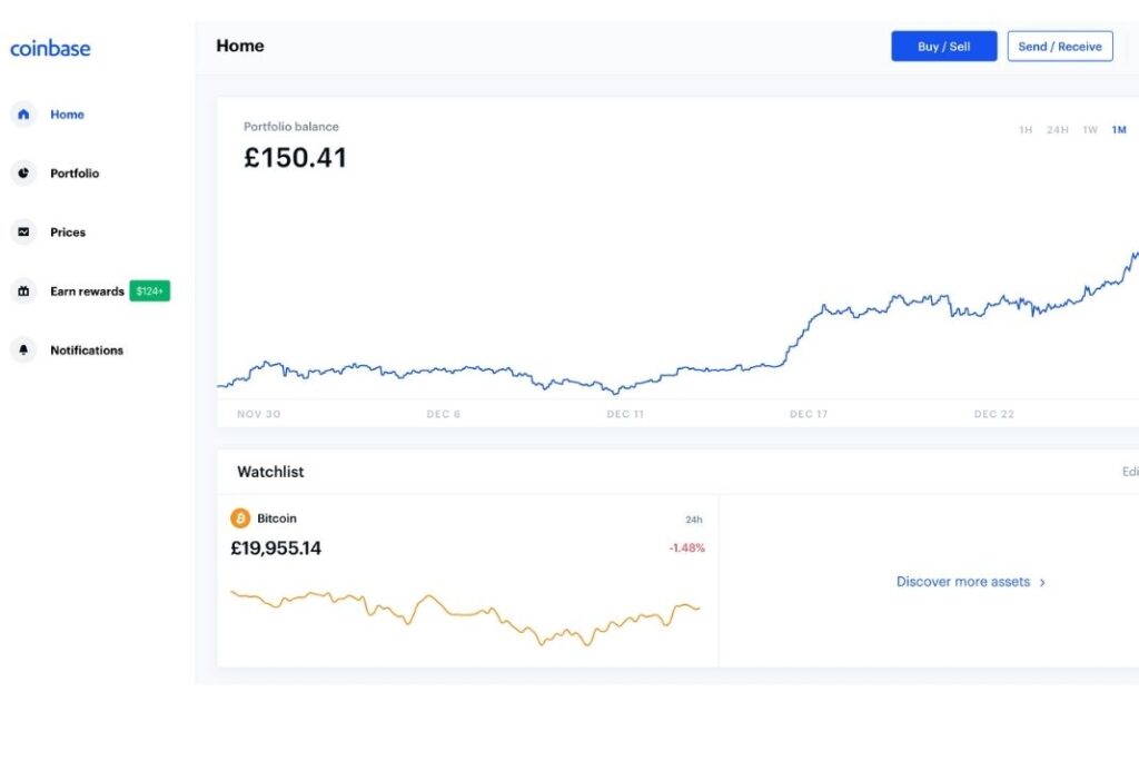 Bitcoin value increase in Coinbase portfolio